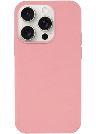 Чехол накладка для apple iphone 14 pro 6.1" силиконовый розовый с микрофиброй (921887)