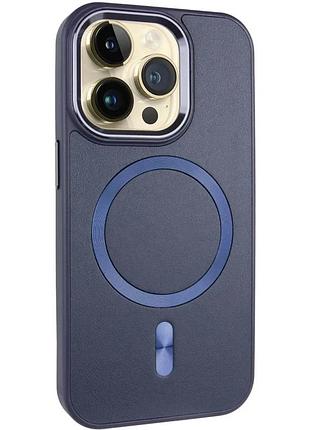 Чохол snapcase для iphone 14 pro (6.1") накладка з штучної шкіри темно-синій (921642)