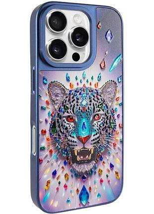 Чохол бампер для iphone 16 pro max tpu+pc magsafe прозорий синій (931008)