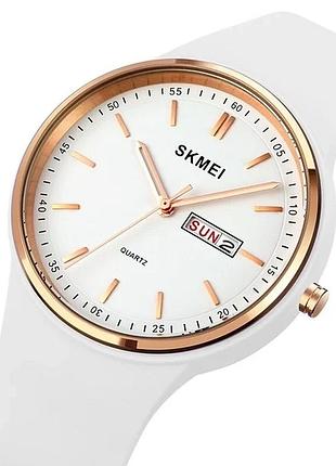 Наручні годинники skmei vivo white кварцові аналогові 42 мм полікарбонат білий каучуковий (908931)
