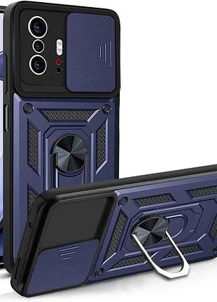 Чехол накладка ummi camshield serge ring для xiaomi 11t/11t pro силікон+полікарбонат синій (916854)