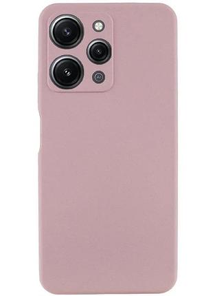 Чехол silicone cover full camera для xiaomi redmi 12 силиконовый микрофибра розовый pink sand (923713)
