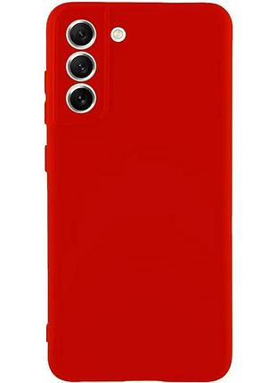 Чехол tpu liquid silk full camera для samsung galaxy s22+ червоний мікрофібра (923734)