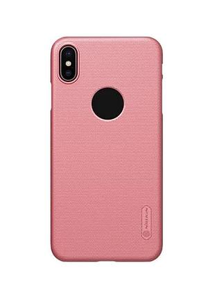 Чехол nillkin matte для apple iphone xs max накладка полікарбонат рожевий (930902)