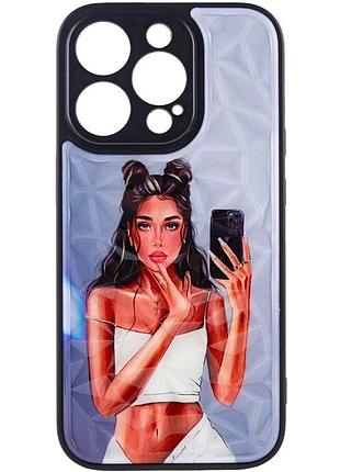 Tpu+pc чехол prisma ladies для apple iphone 14 pro max 6.7" накладка чорний з білим (916296)
