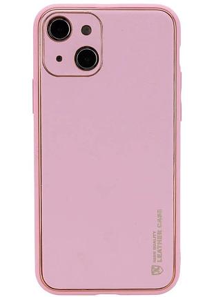 Чехол xshield для apple iphone 14 plus 6.7" накладка искусственная кожа розовый (914743)