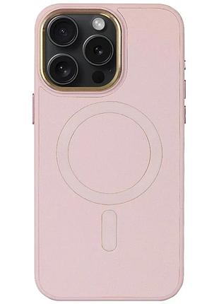 Чехол-накладка для apple iphone 12 pro max 6.7" искусственная кожа розовый с magsafe (918134)