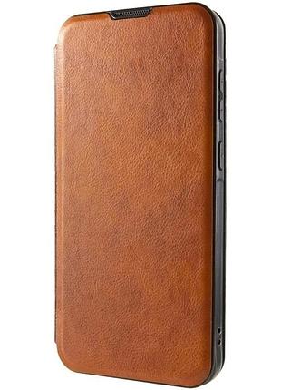 Чехол-книжка для xiaomi redmi 9 искусственная кожа коричневый с функцией подставки 15х7,5 см (925674)