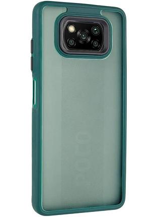 Чехол накладка для xiaomi poco x3 nfc / poco x3 pro ударопрочный tpu + поликарбонат зеленый (922829)