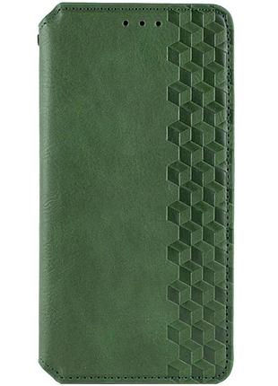 Чохол-книжка для motorola moto g17 cubic (pu) штучна шкіра зелений (926737)