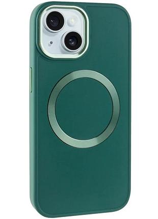 Tpu чехол для apple iphone 15 magsafe накладка зелений pine green (926007)