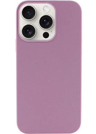 Чехол накладка для apple iphone 14 pro max силіконовий ліловий з мікрофіброю (930332)