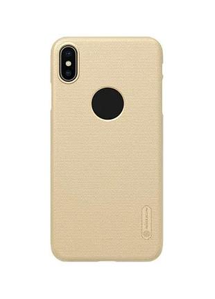 Чехол nillkin matte для iphone xs max накладка пластикова ультратонка золотий (930283)
