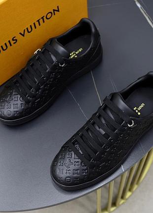 Кроссовки мужские louis vuitton кеды черные оригинал кожаные