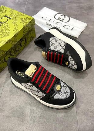 Gucci кроссовки мужские чёрные кеды