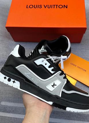 Louis vuitton trainer мужские кроссовки кеды чёрные