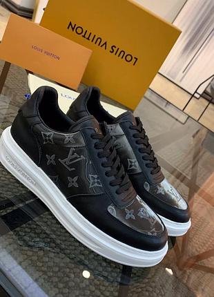 Louis vuitton кеды мужские кроссовки чёрные серые
