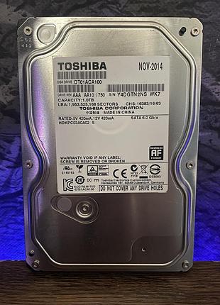 Жесткий диск hdd toshiba 1tb 3.5″ sata iii 7200 об/мин 32mb cmr для компьютера б/у
