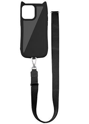 Чехол tpu getman cat with straps для apple iphone 15 pro max (6.7") black