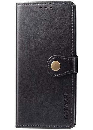 Кожаный чехол-книжка getman gallant (pu) для xiaomi redmi 9 черный