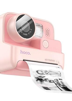 Дитяча фотокамера з моментальним друком hoco dv200 dual lens pink