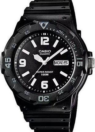 Casio mrw-200h-1b2 — чоловічий кварцовий годинник, полімерний ремінець, wr 100 м