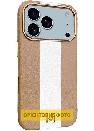 Шкіряний чохол rally with magsafe для apple iphone 17 air (6.5") beige / white