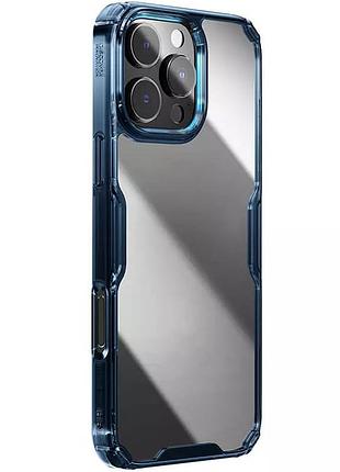 Tpu чехол nillkin nature pro series для apple iphone 16 pro (6.3") синий (прозрачный)