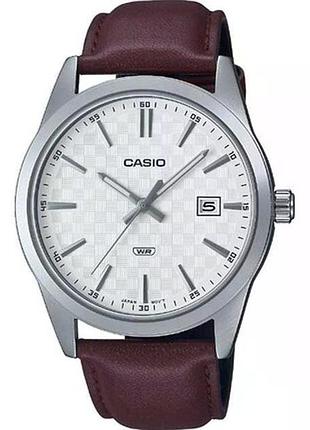 Casio mtp-vd03l-5a — мужские кварцевые часы, кожаный ремешок, wr 50 м