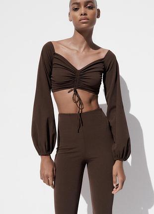 Топ zara коричневий
