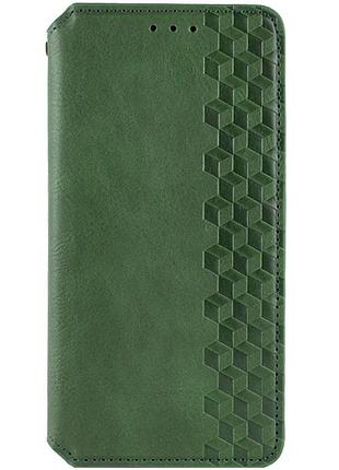 Шкіряний чохол-книжка getman cubic (pu) для samsung galaxy s24+ зелений