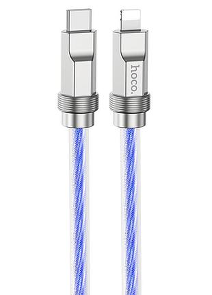 Дата кабель hoco u113 solid 20w type-c to lightning (1m) blue