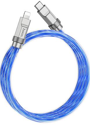 Дата кабель hoco u113 solid 20w type-c to lightning (1m) blue 2