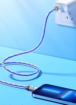 Дата кабель hoco u113 solid 20w type-c to lightning (1m) blue 5