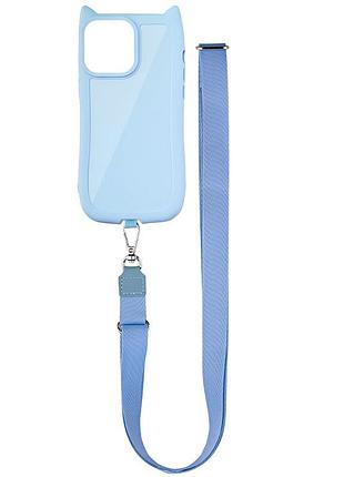 Чехол tpu getman cat with straps для apple iphone 13 pro (6.1") blue
