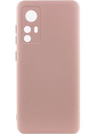 Чехол tpu getman liquid silk full camera для xiaomi 12t / 12t pro розовый / pink sand