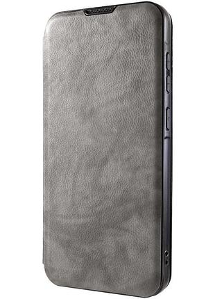 Шкіряний чохол-книжка belora для xiaomi redmi note 14 pro 4g gray