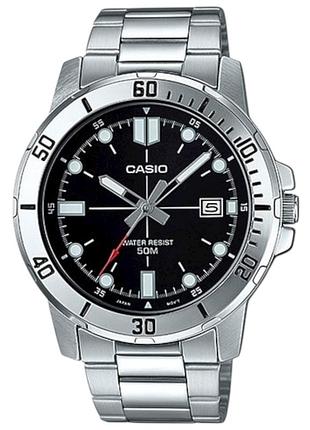 Casio mtp-vd01d-1e — чоловічий кварцовий годинник, сталевий браслет, wr 50 м