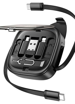 Дата кабель hoco u140 with cable set 5in1 60w (0.95m) black