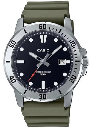 Casio mtp-vd01-3e — чоловічий кварцовий годинник, полімерний ремінець, wr 50 м
