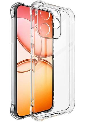 Tpu чохол getman ease logo посилені кути full camera для realme 15t безбарвний (прозорий)