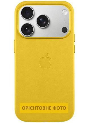 Чохол шкіряний leather case (aa) with magnetic fit and animation для apple iphone 17 (6.3") canary yellow