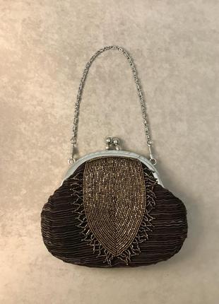 Клатч-кошелёк с бисером, вечерняя сумочка