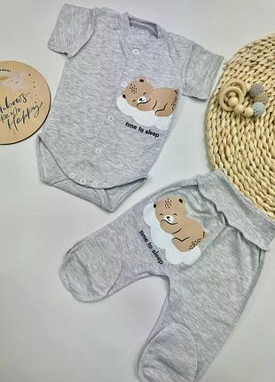Комплект для новорождённого: боди с коротким рукавом + ползунки