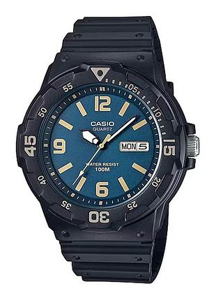 Casio mrw-200h-2b3 — чоловічий кварцовий годинник, полімерний ремінець, wr 100 м