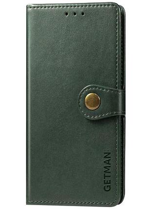 Кожаный чехол-книжка getman gallant (pu) для xiaomi poco x3 nfc / poco x3 pro зеленый