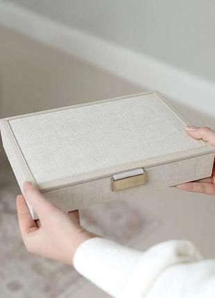 Скринька для прикрас stackers oatmeal & linen, 18*25*4 см, 76380 скринька для прикрас stackers oatmeal, 18*25*4 см, 76380 nai