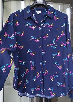 Віскозна сорочка khost clothing в космічний принт зірок / розмір xl (42)