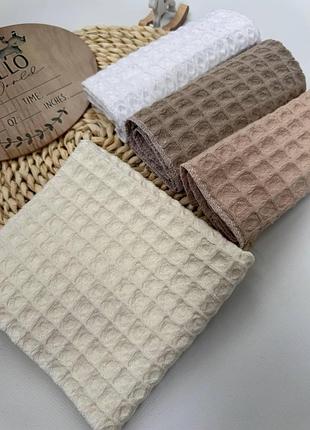 Комплект многоразовых салфеток 35×35 см из вафельной ткани — детские платочки для младенца, хлопковые
