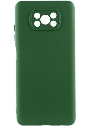 Чехол tpu getman liquid silk full camera для xiaomi poco x3 nfc / poco x3 pro зеленый / dark green